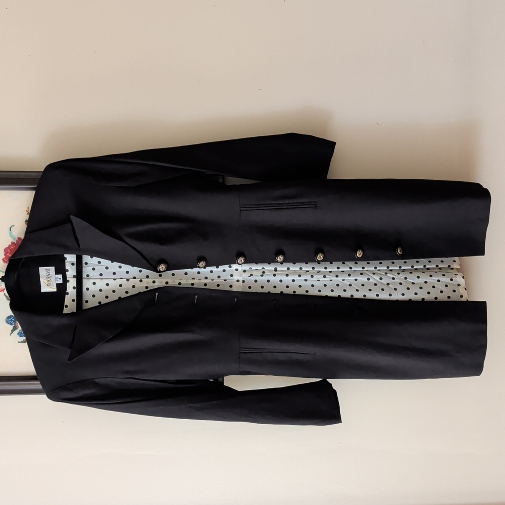 Barami Vintage Elegant Black Button-Up Jacket Dress
